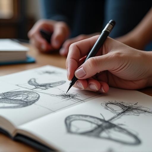 A designer sketching concepts for a new product.